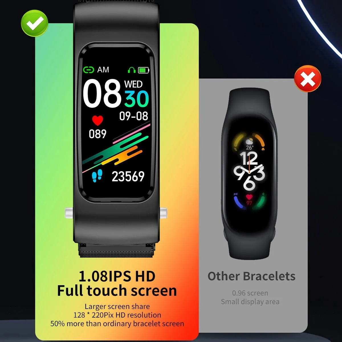 1.08 Inch Waterproof Smart Watch With Bluetooth Call