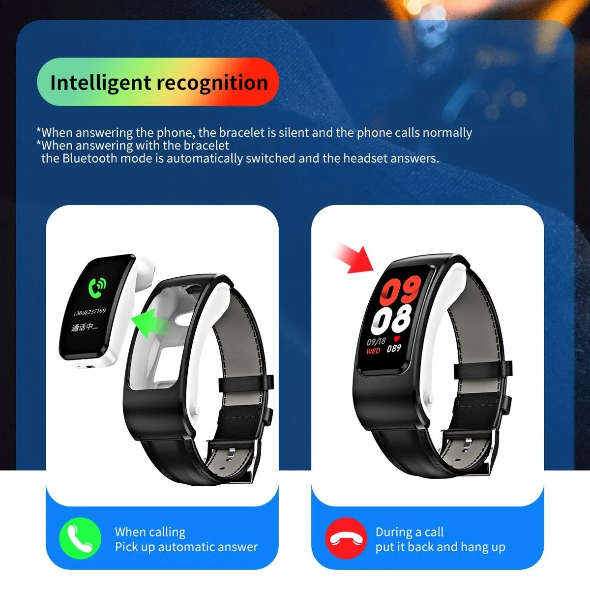 1.08 Inch Waterproof Smart Watch With Bluetooth Call