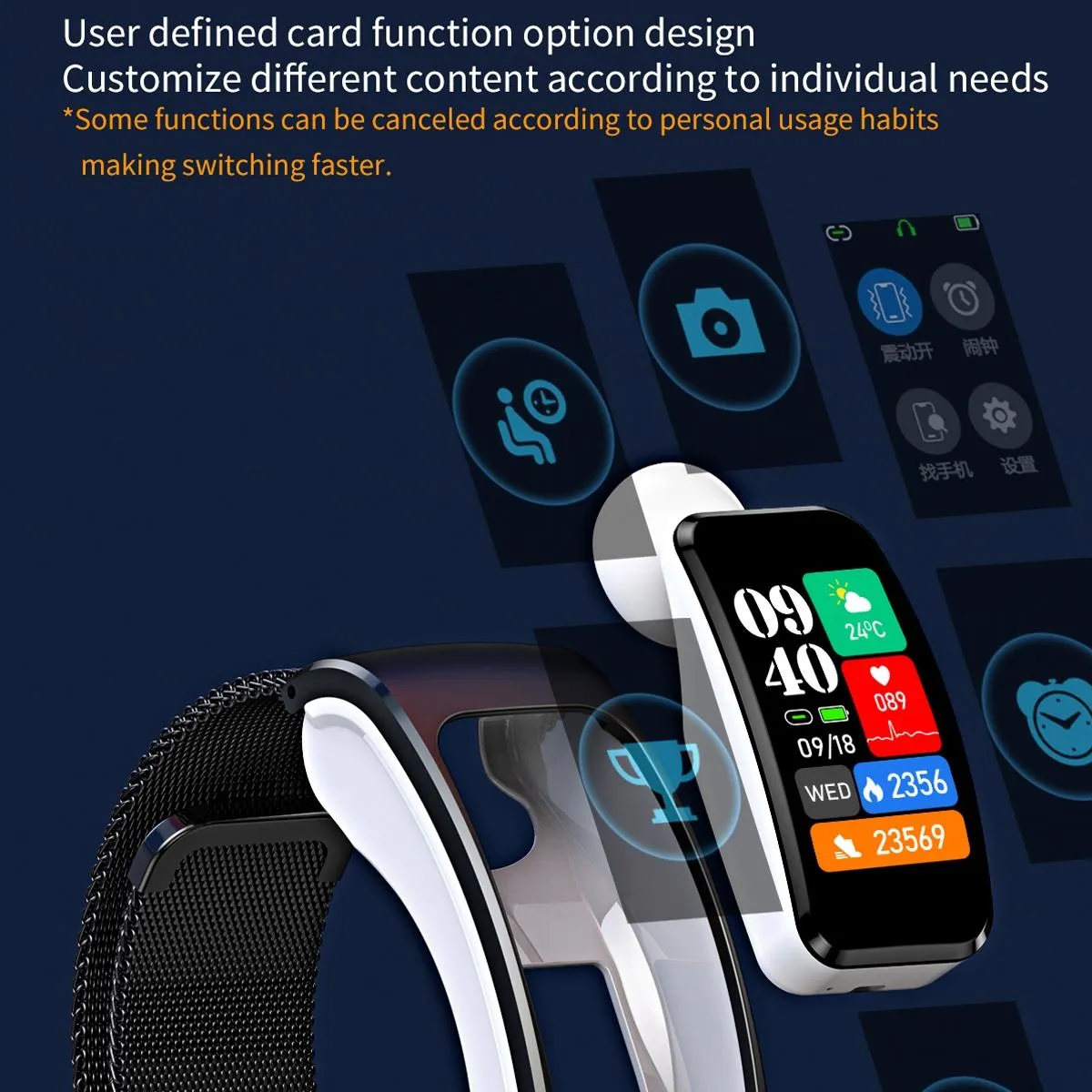 1.08 Inch Waterproof Smart Watch With Bluetooth Call