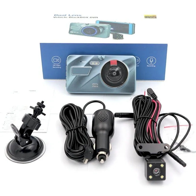 1080p Dual Recording Car Dvr with Parking Monitoring and Loop Recording - 4 Inch 2.5d Hd