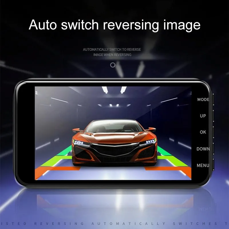 1080p Dual Recording Car Dvr with Parking Monitoring and Loop Recording - 4 Inch 2.5d Hd