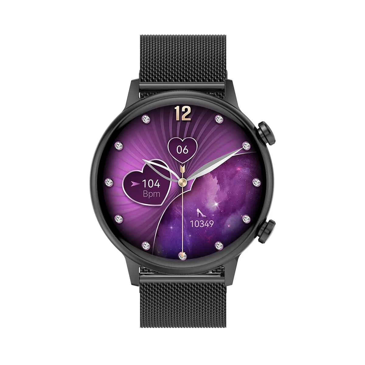 1.1 Inch Smart Stainless Steel Band Watch Support Bluetooth Call / Blood Oxygen Monitoring