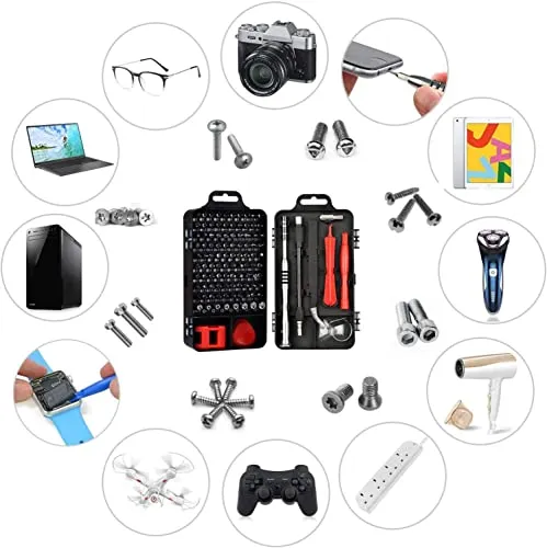 110 in 1 Precision Screwdriver Set, Magnetic Repair Tool Kit, Mini Screwdriver Set for iPhone Cellphone MacBook Tablet PC Watch Glasses Electronics DIY Hand Work