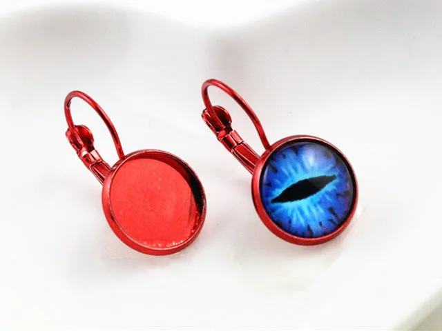 12mm 10pcs 19 Colors Plated French Lever Back Earrings Blank/Base,Fit 12mm Glass Cabochons,Buttons;Earring Bezels
