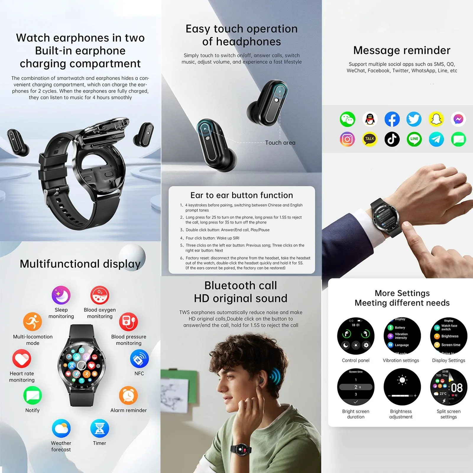 1.39 Inch Waterproof Bracelet Support Bluetooth Call / Nfc / Heart Rate