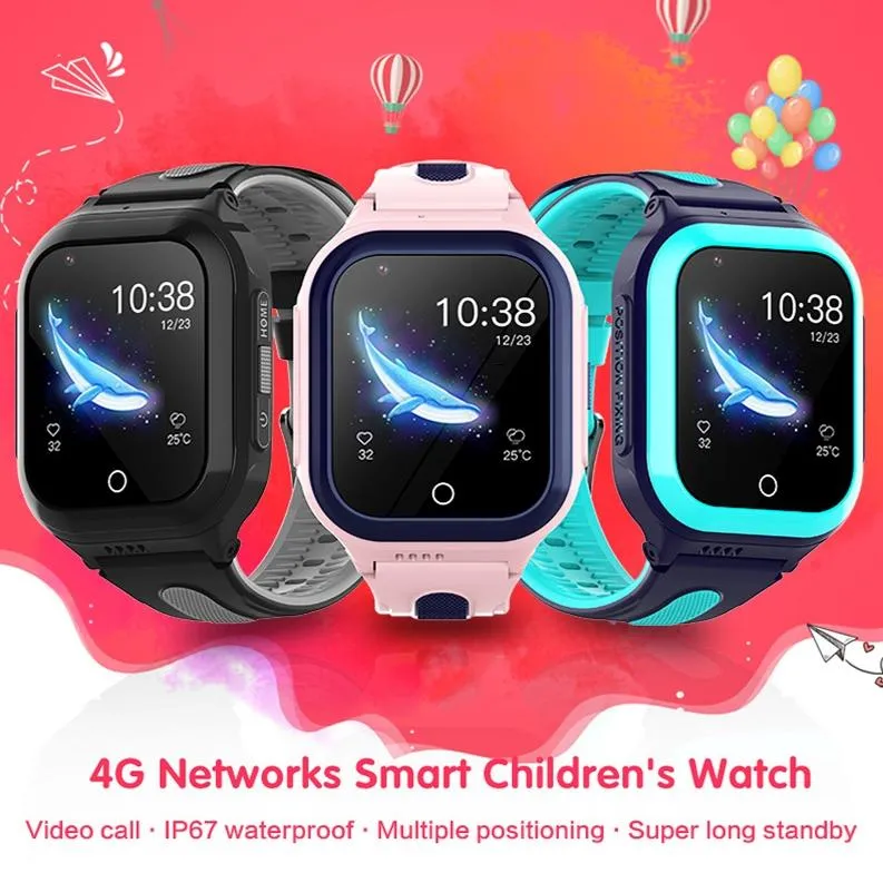 1.4 Inch 4G Gps   Wifi   Lbs Positioning Children Calling Watch With Sos Function - Black