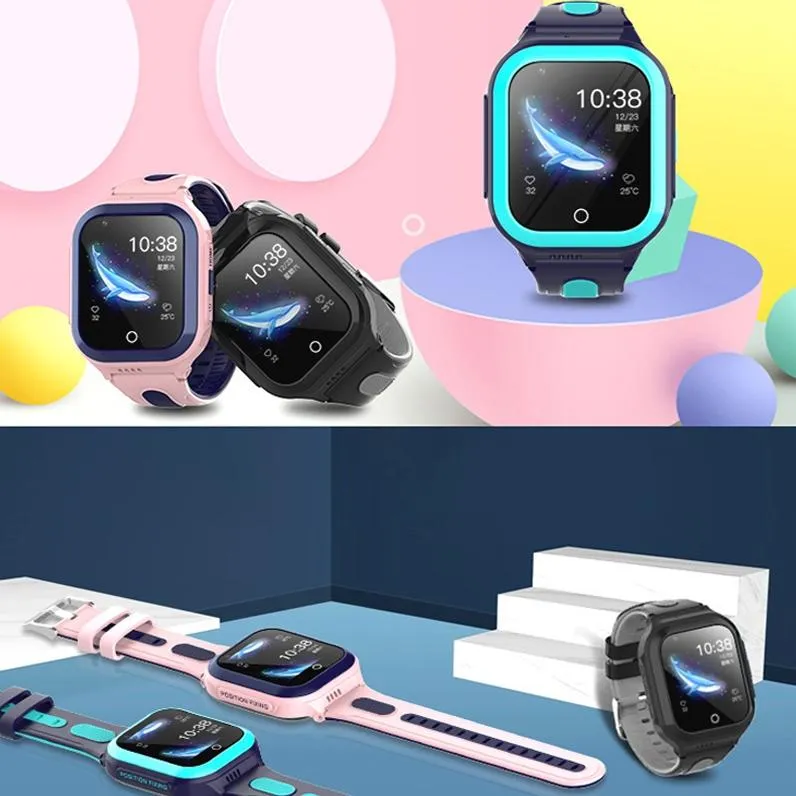 1.4 Inch 4G Gps   Wifi   Lbs Positioning Children Calling Watch With Sos Function - Black