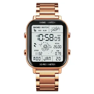 1888 Men Multifunctional Waterproof Digital Watch - Stainless Steel 30m