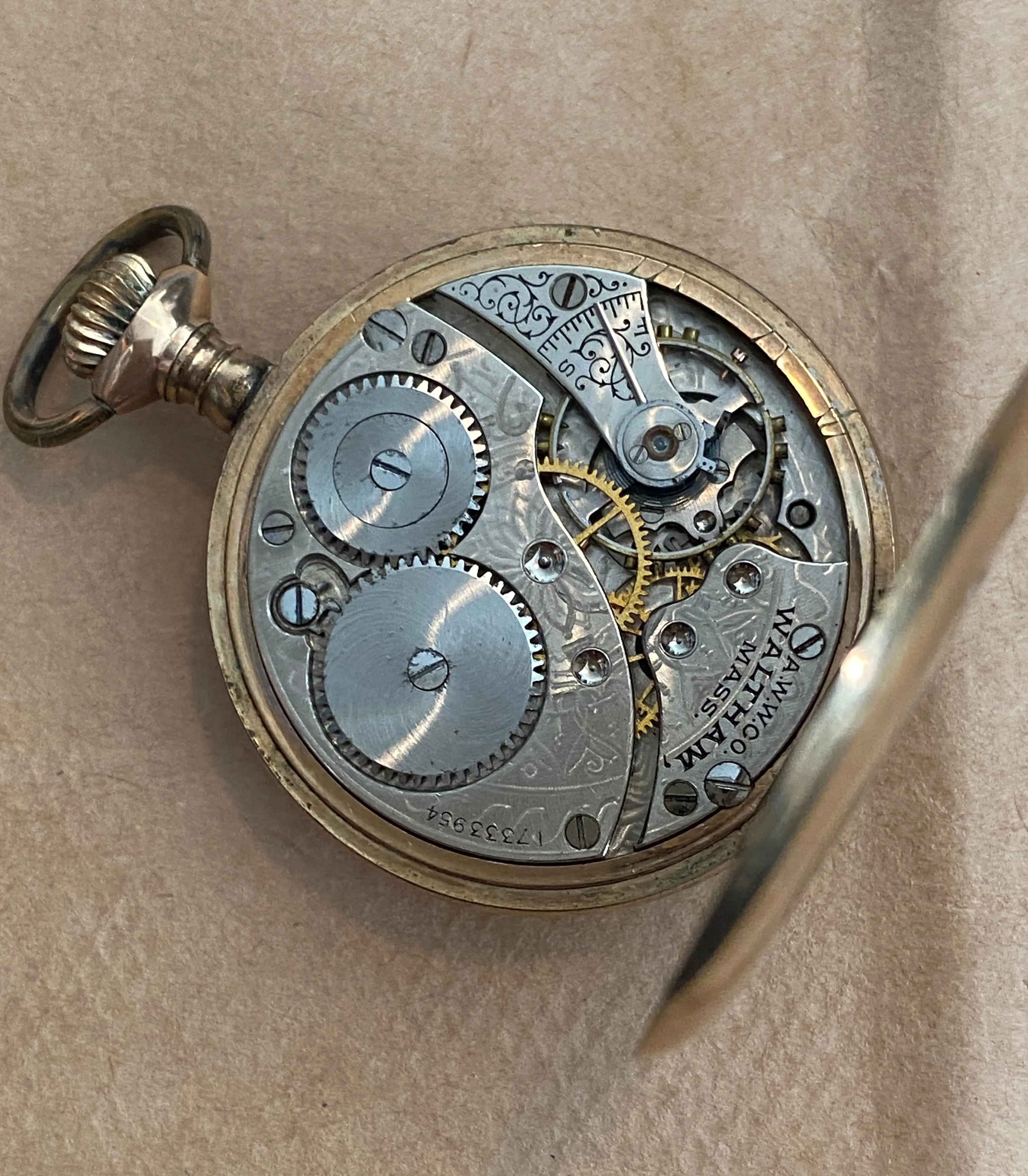 1908 Waltham Gold Filled Pocket Watch Grade 100 Model 1900 0s 7j