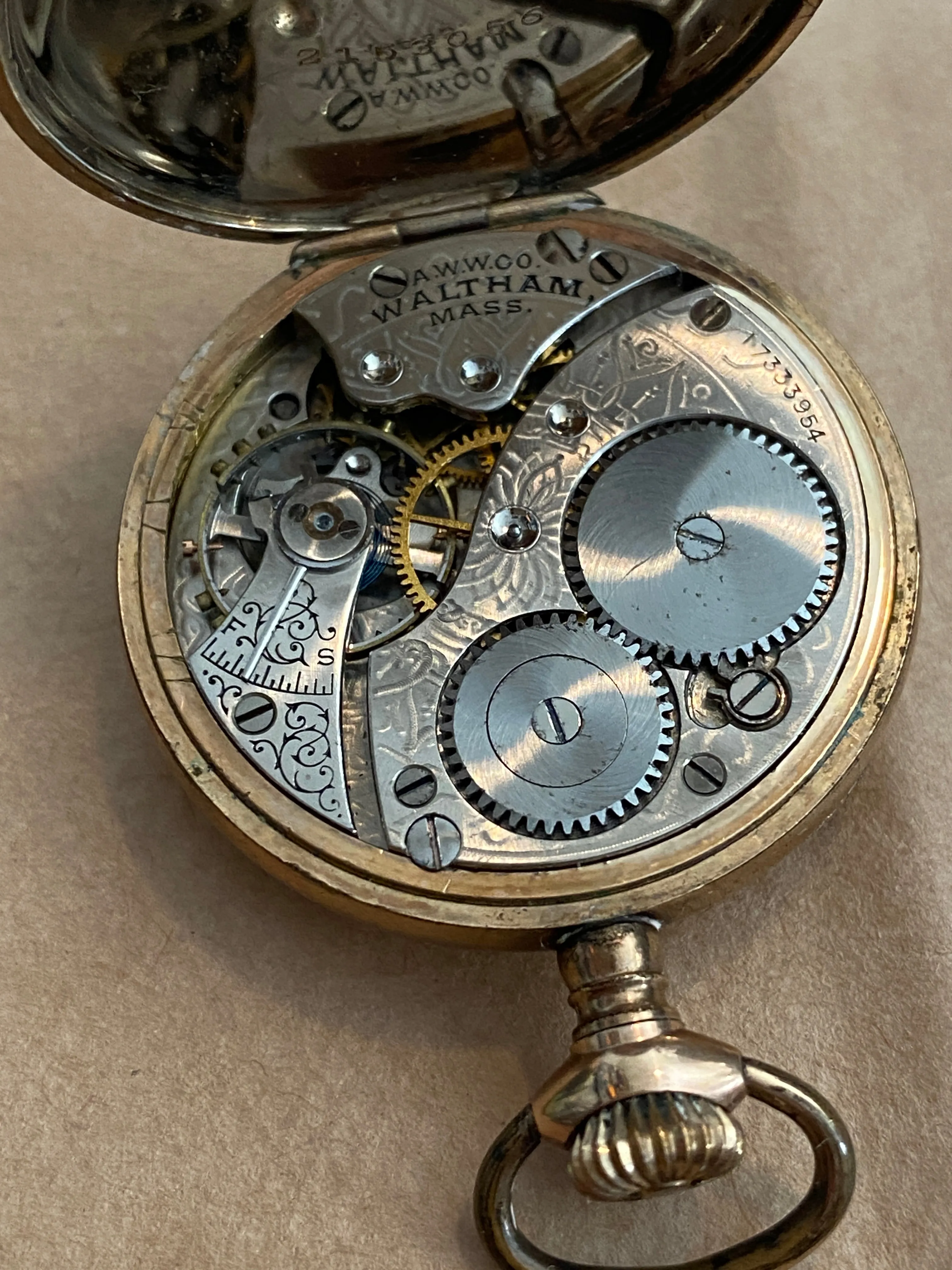1908 Waltham Gold Filled Pocket Watch Grade 100 Model 1900 0s 7j