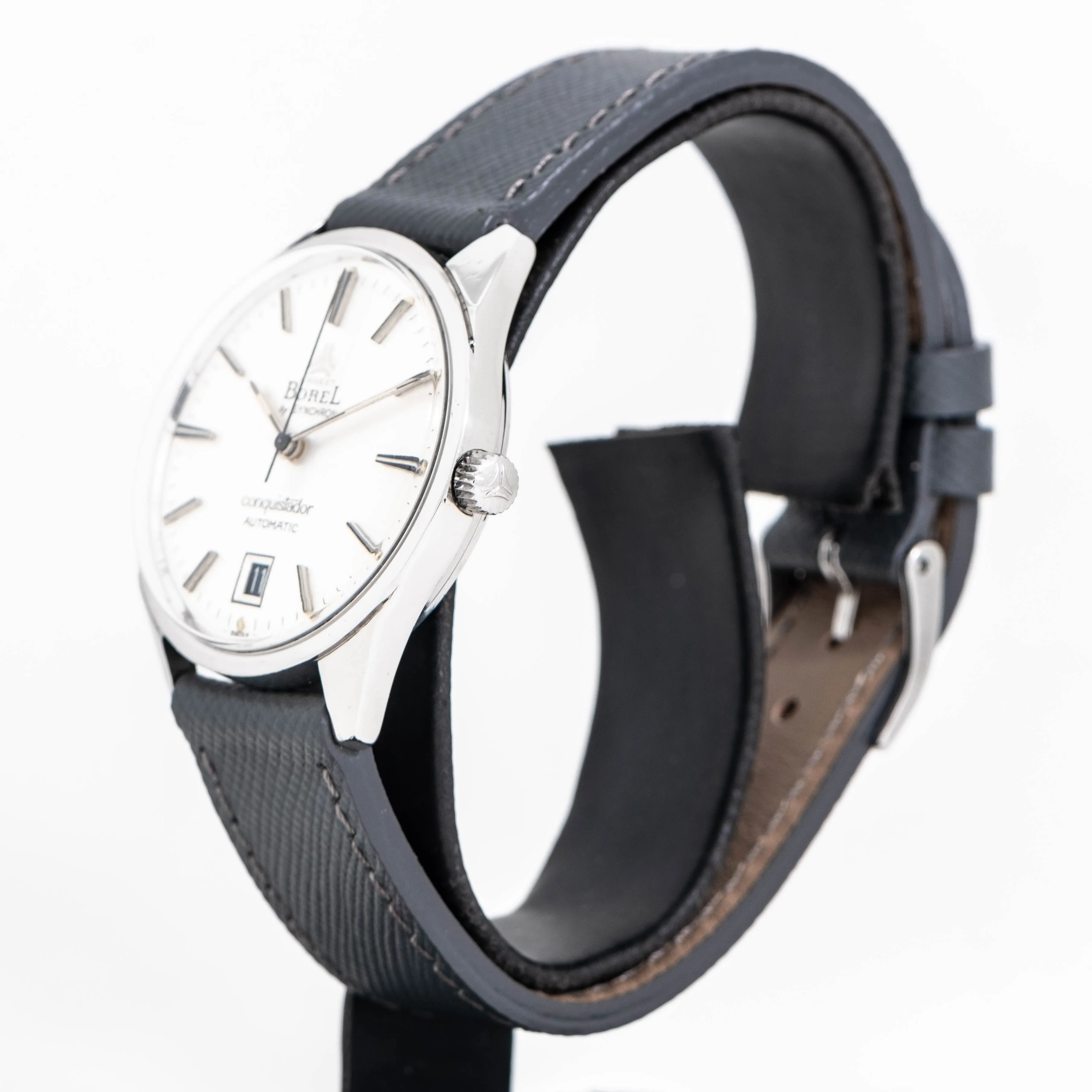 1970's Ernest Borel by Synchron Conquistador Automatic Ref. 58 004 56 Stainless Steel Watch (# 14912)