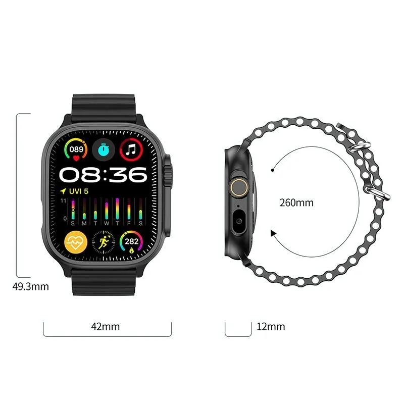 2.01 Inch Bluetooth Call Smart Watch Support Heart Rate / Blood Oxygen