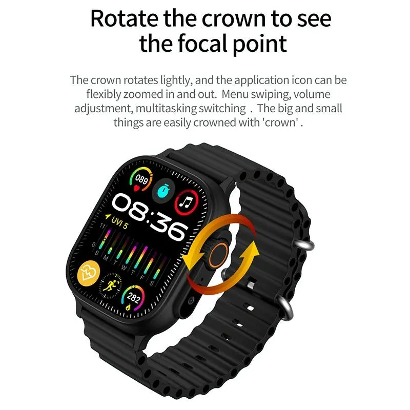 2.01 Inch Bluetooth Call Smart Watch Support Heart Rate / Blood Oxygen