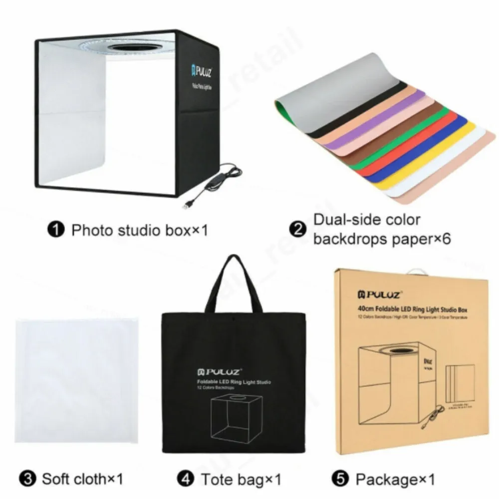 25CM Portable Photo Studio LED Light Tent Bar Cube Soft Box | Room Photography