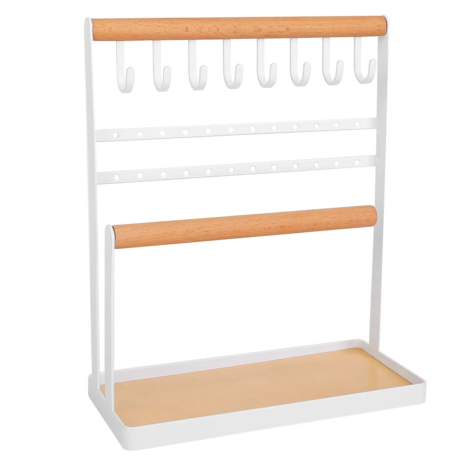 4-Tier Tabletop Wooden Jewelry Display Stand