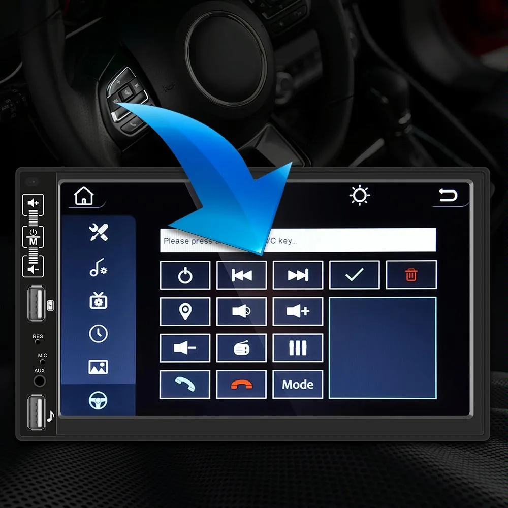 7 Inch Car Hd Mp5 Player W / Carplay Bluetooth Fm U Disk Remote - Standard   8Led Camera