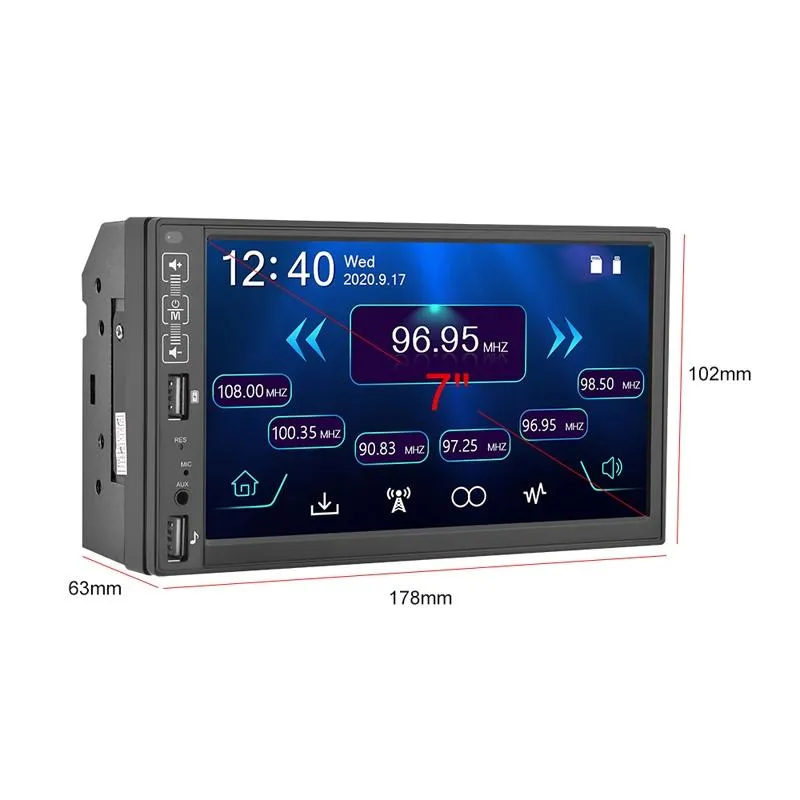 7 Inch Car Hd Mp5 Player With Carplay Bluetooth Fm Reversing Image Remote - A2891