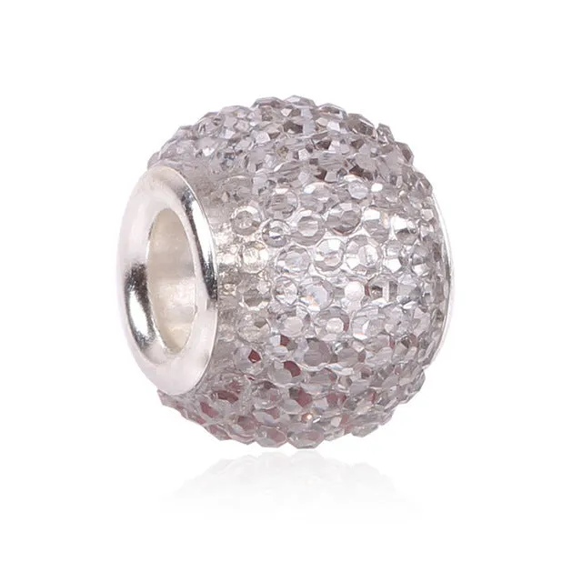 AIFEILI Retail Fashion White Glass Beads Charms Fit Pandora Charms Bracelets & Necklaces For DIY Women jewerly