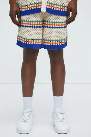 Anderson Crochet Knitted Shorts - Cream/combo