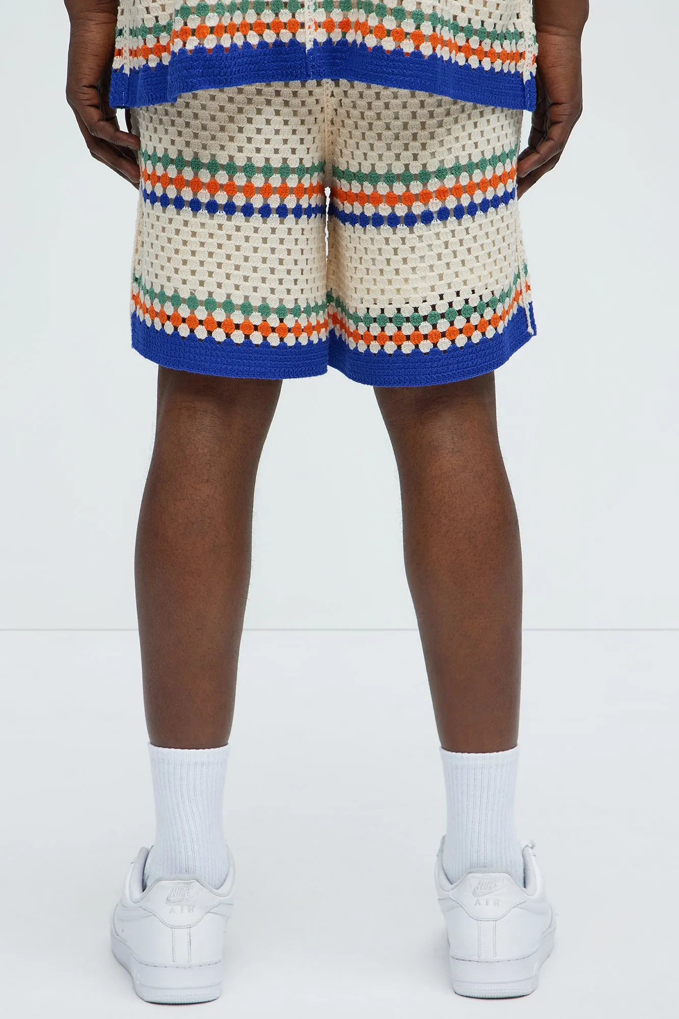 Anderson Crochet Knitted Shorts - Cream/combo