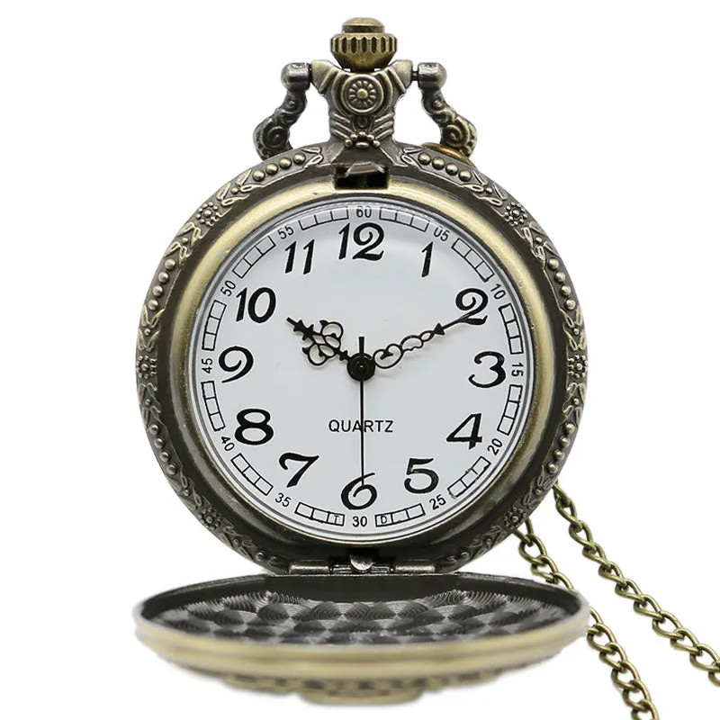 Antique Bronze Retro Steampunk Skull  Analog Pocket Watch
