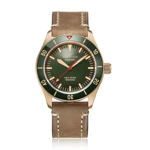 Aquatico Bronze Sea Star Green Dial Watch (NH35 No Date)