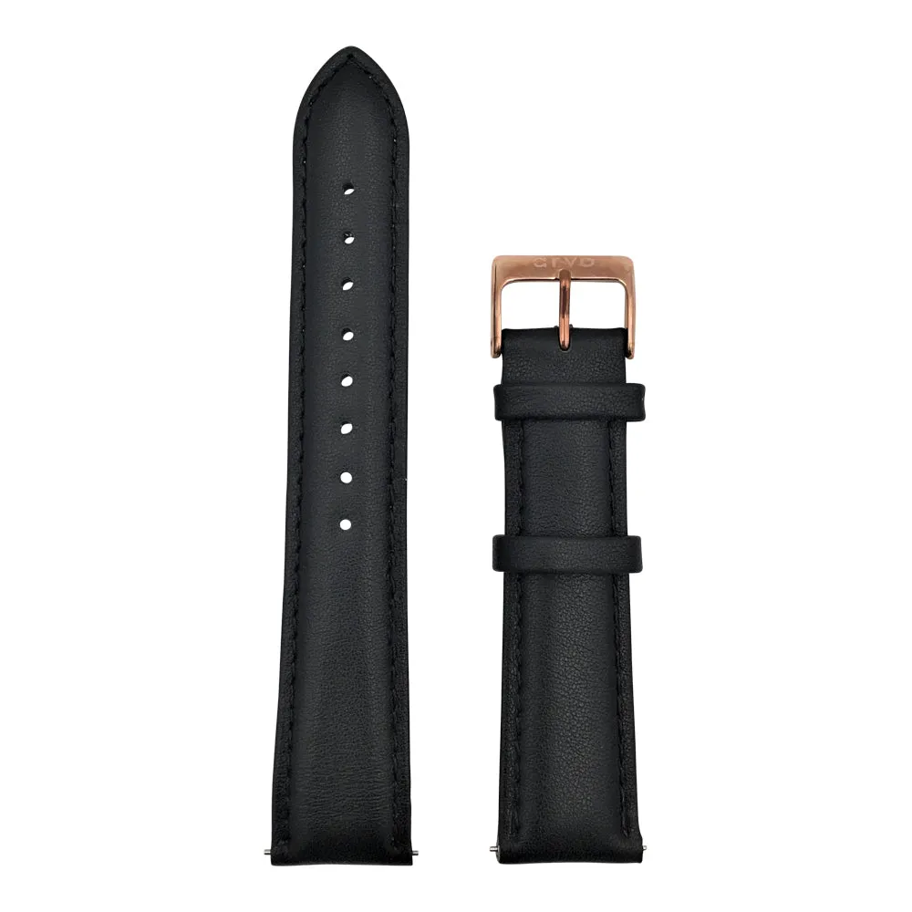 Arvo Black Stitched Leather Watch Band 20mm by Arvo