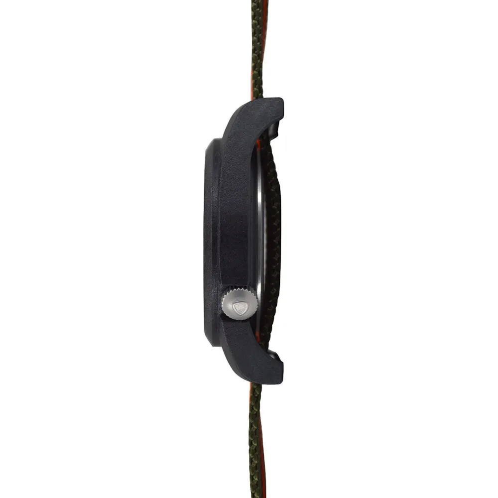 Bertucci Gamekeeper Unisex Defender Olive / Blaze Stripe Nylon Band Black Quartz Dial Watch - 13369