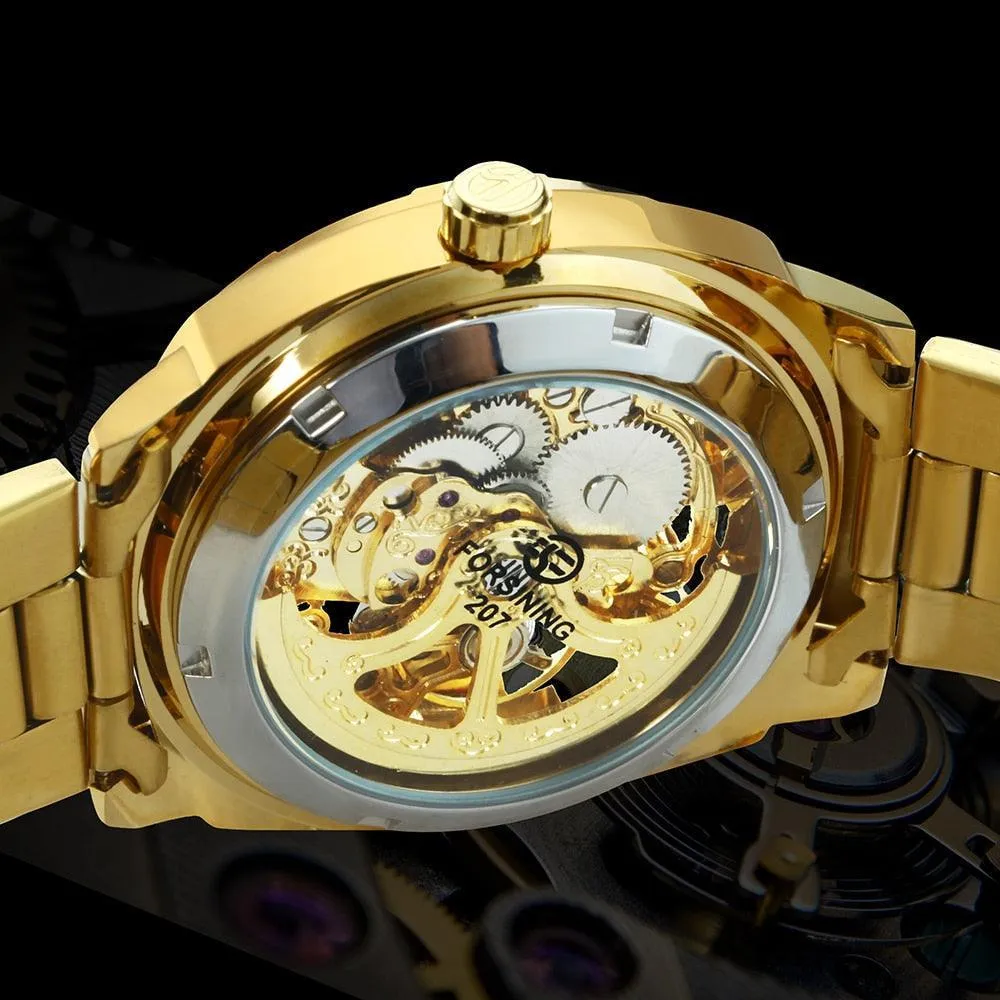 BEST GIFT IDEAS - Luxury Mens Transparent Skeleton Mechanical Automatic Watch