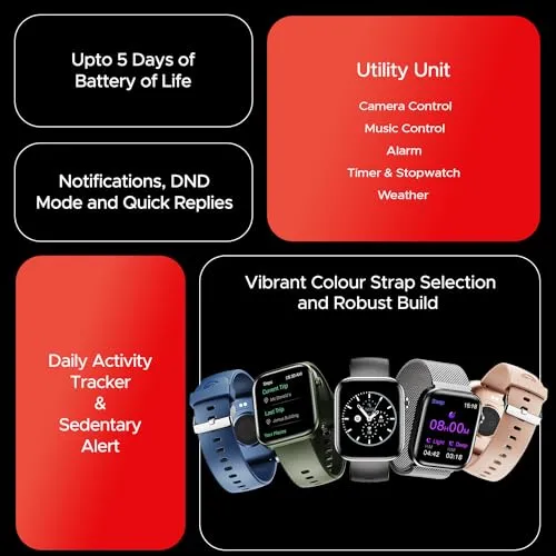 boAt Storm Call 3 w/Turn-by-Turn Navigation, 1.83" (4.6 cm) HD Display, Bluetooth Calling, Crest  OS, QR Tray, Face Studio, Coins, Emergency SOS Smart Watch Active Black)