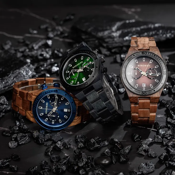 BOBO BIRD HARDLEX TIGERWOOD STAINLESS STEEL WATCH
