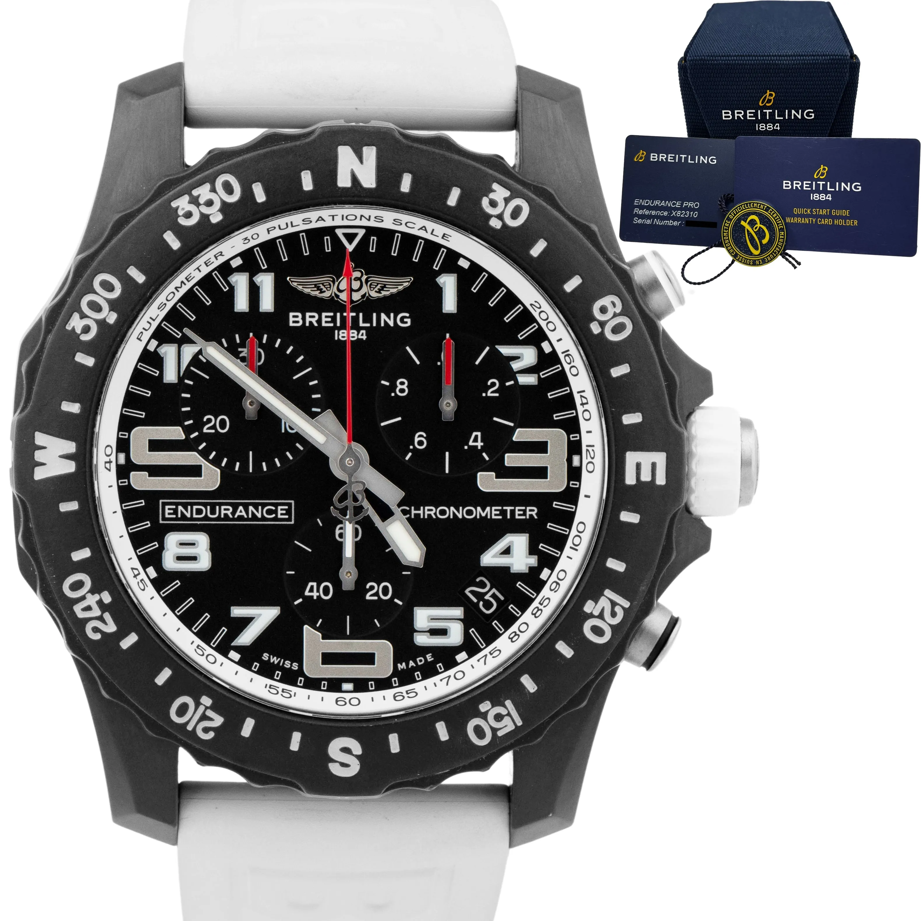 Breitling Endurance Pro 44 White Black Breitlight X82310 Watch X82310A71B1S1 B P