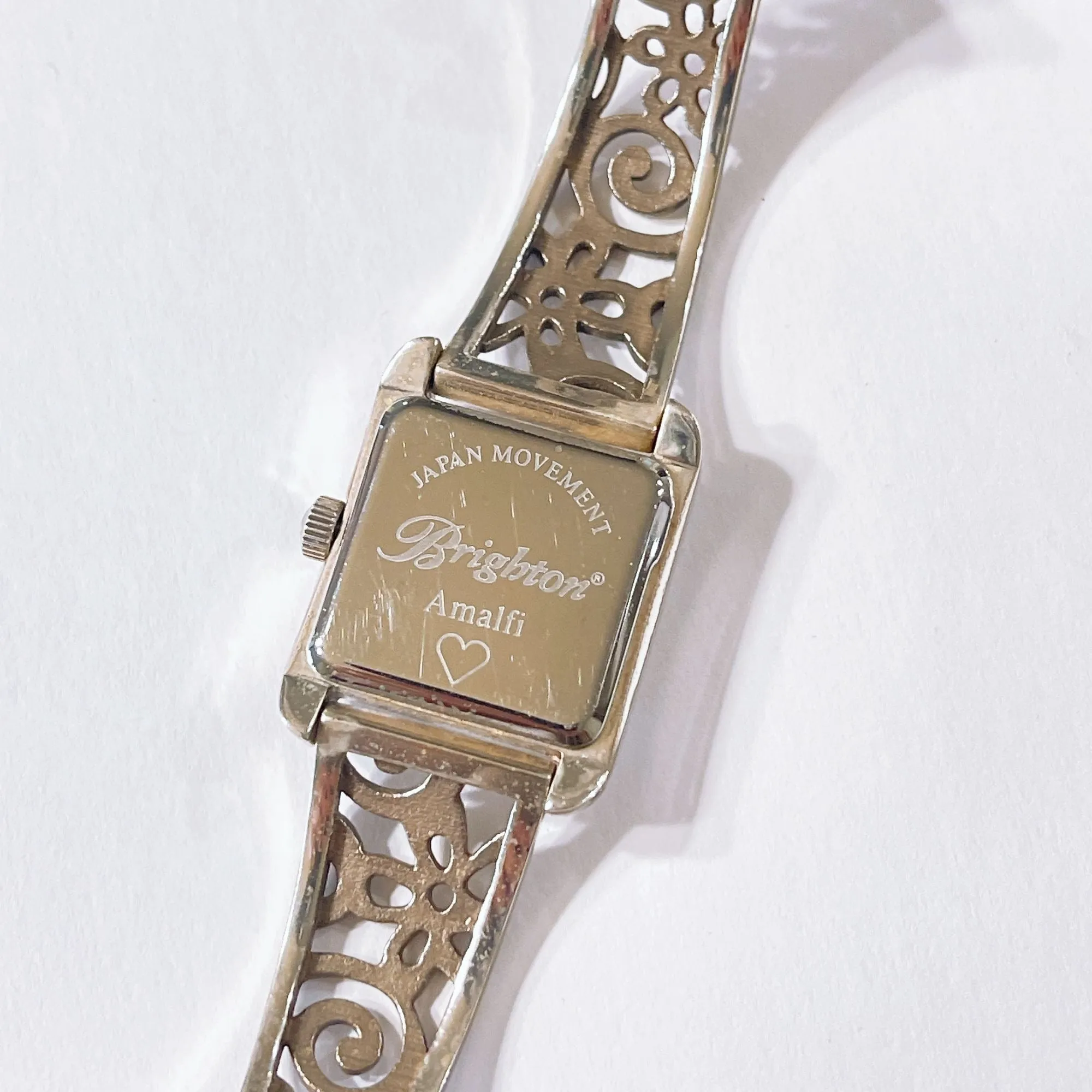 Brighton Amalfi Women's Silver-Tone Ornate Filigree Square Face Quartz Watch