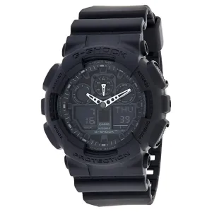 Casio Men's Black Dial Plastic Band G-Shock Analog-Digital Quartz Watch - GA-100-1A1CR