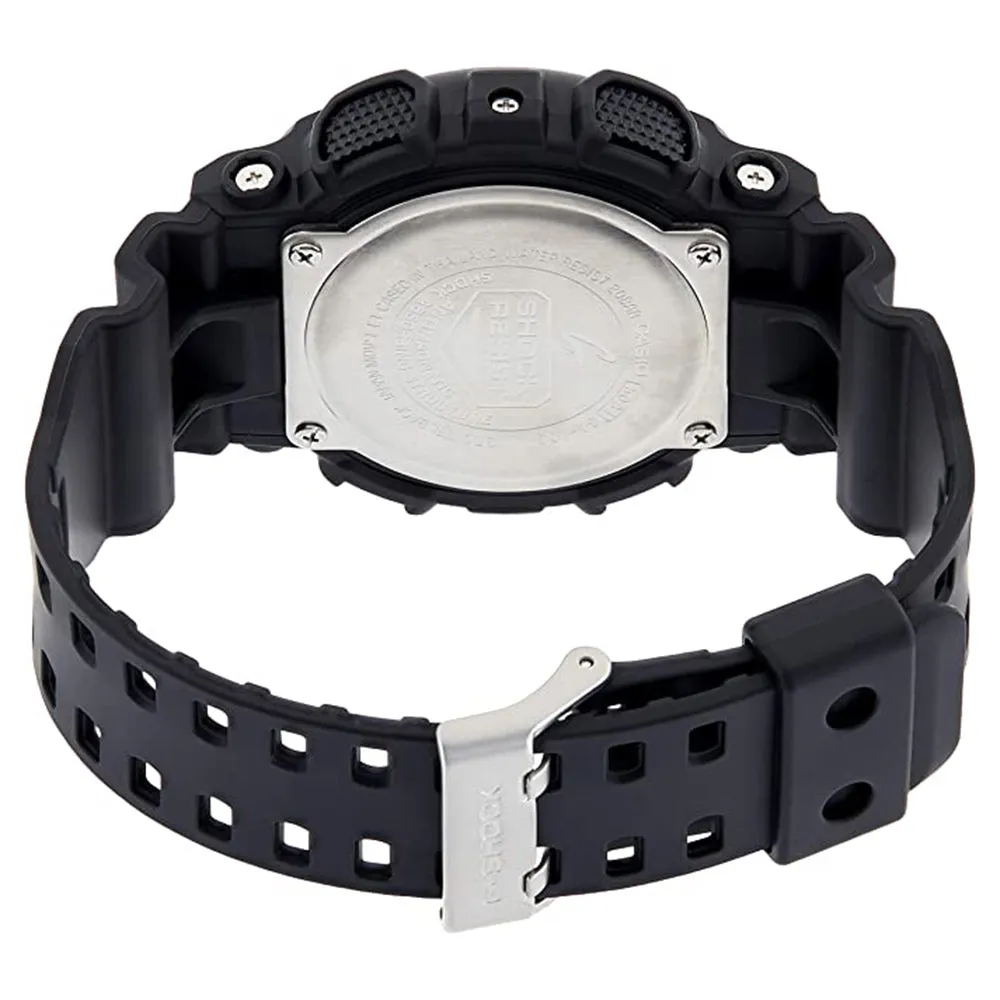 Casio Men's Black Dial Plastic Band G-Shock Analog-Digital Quartz Watch - GA-100-1A1CR