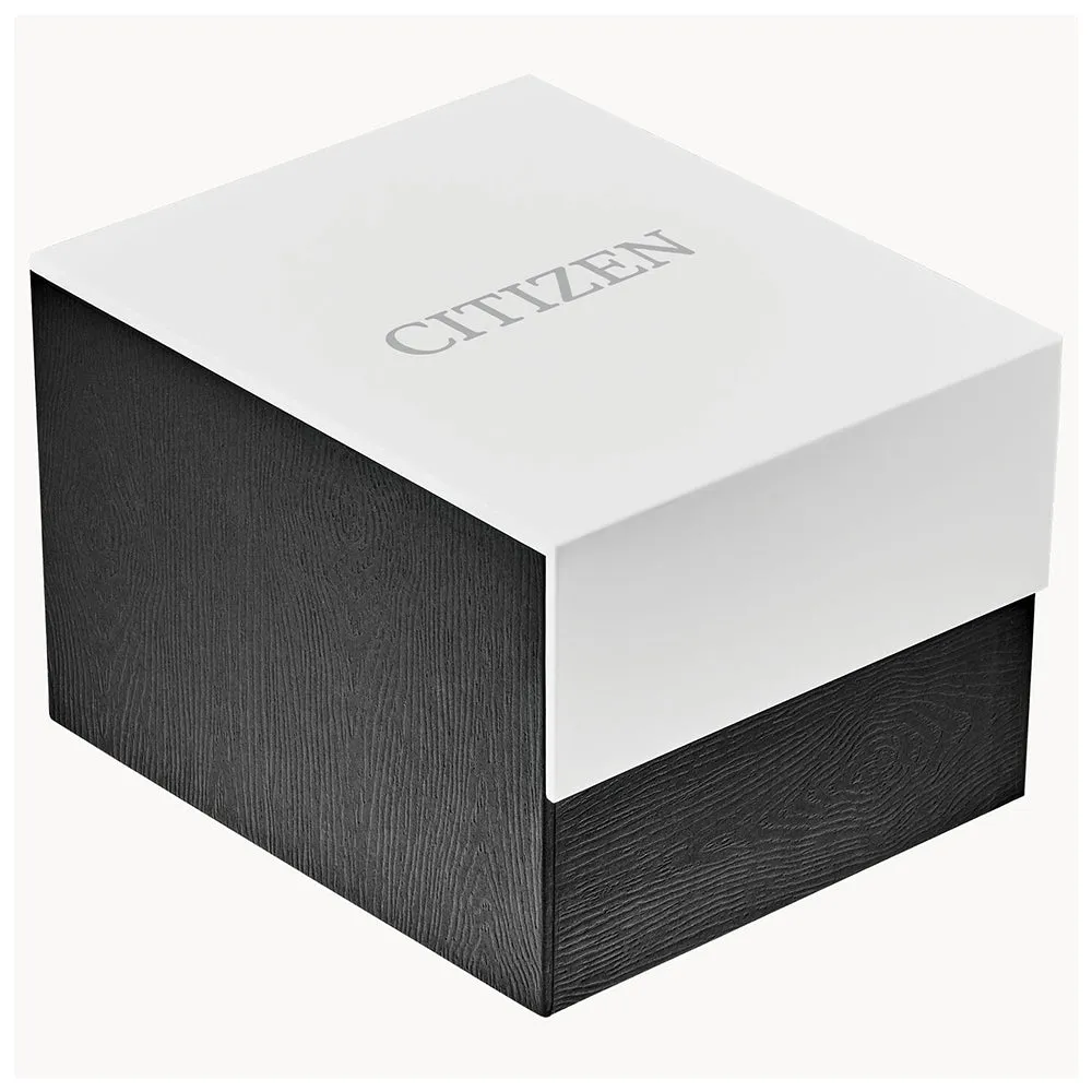 Citizen Axiom Eco-Drive Womens Silver/Black Stainless Steel Ceramic Band Silver Quartz Dial Watch - EM0741-51E