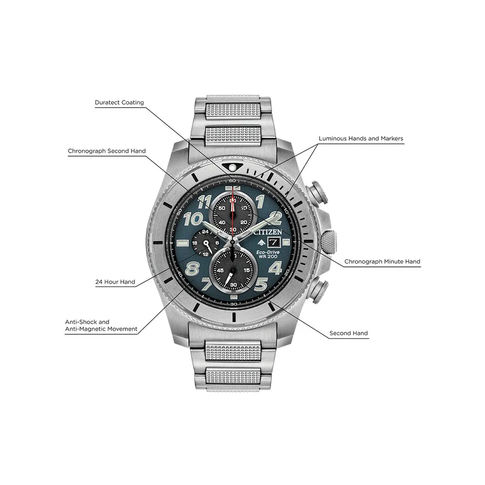 Citizen Promaster Tough Eco-Drive Mens Titanium Bracelet Band Gray Quartz Dial Watch - CA0720-54H