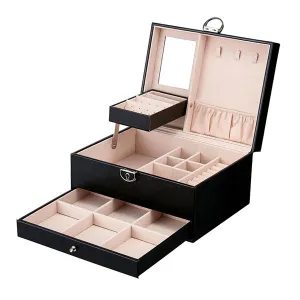 Convenient PU Leather Jewellery Storage Display Organiser with drawer