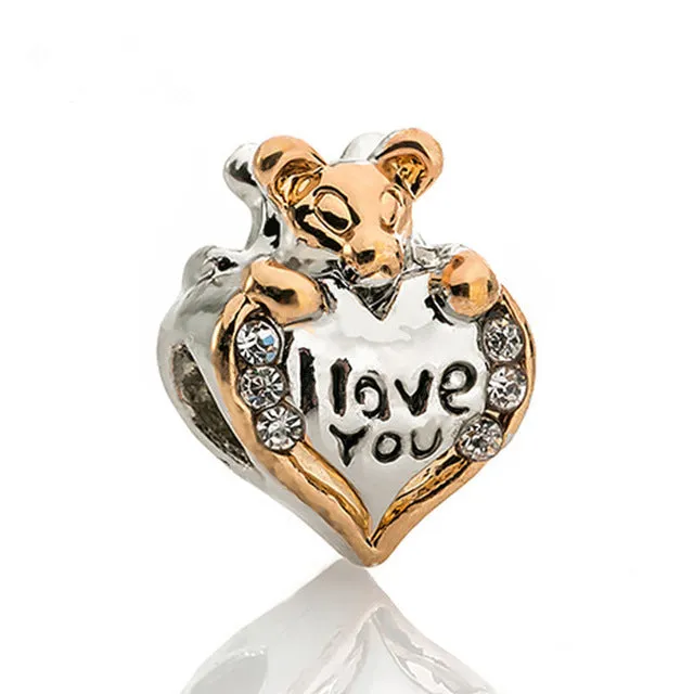 Couqcy Cute Silver ColorBeads  Inspiration Spacer Charm Beads Fit Original Pandora Bracelet Pendant Women Gift diy jewelry