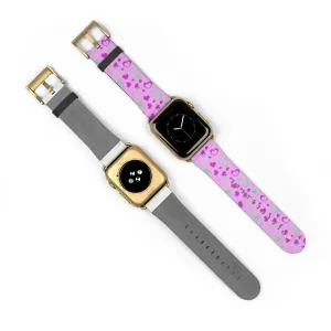 Cute Girlie Pink Hearts Shaped 38mm/42mm Watch Band For Apple Watch- Made in USA