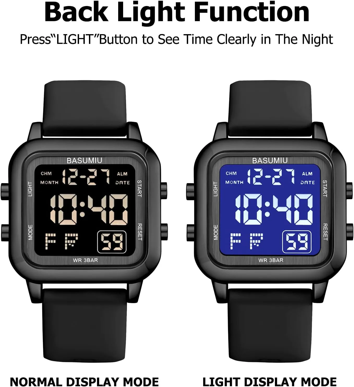Digital Gold Military Sport Watches for Men Waterproof Running Cheap Dive Sports Tactical Men's Wrist Watches Black Square Digital Watch Men