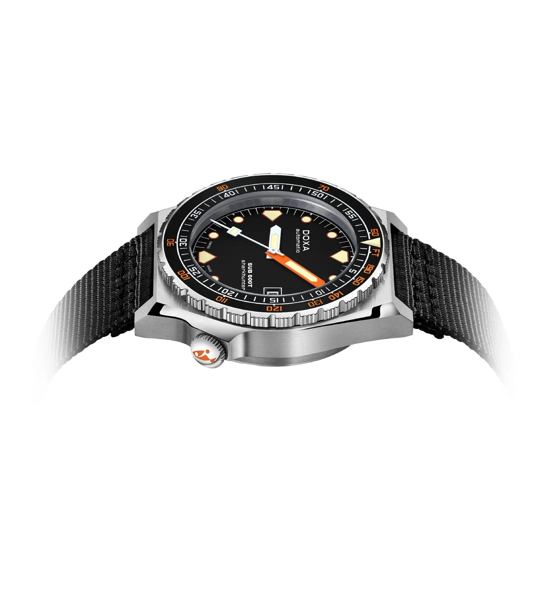 DOXA Sub 600T Sharkhunter Nato Black Stainless Steel Sandblasted - 862.10.101.20-N