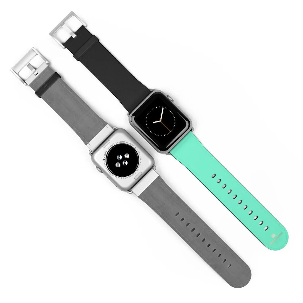 Dual Color Black & Light Blue 38mm/ 42mm Watch Band For Apple Watch- Made in USA