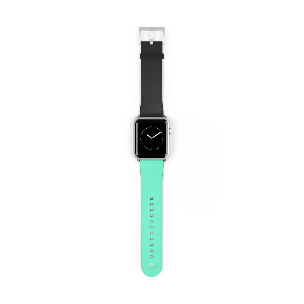 Dual Color Black & Light Blue 38mm/ 42mm Watch Band For Apple Watch- Made in USA