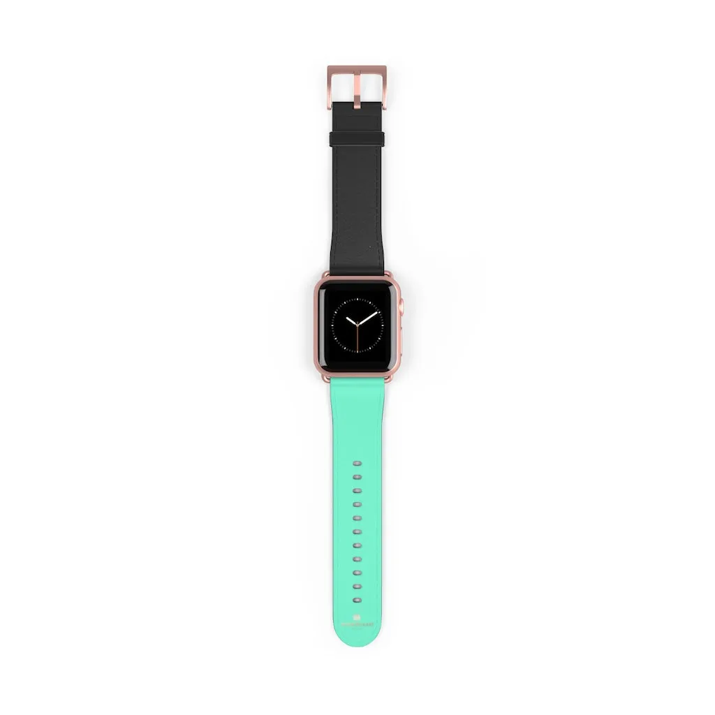 Dual Color Black & Light Blue 38mm/ 42mm Watch Band For Apple Watch- Made in USA