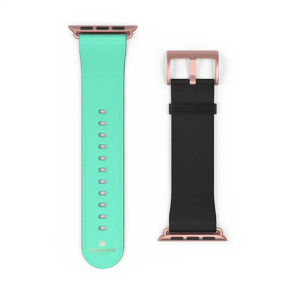 Dual Color Black & Light Blue 38mm/ 42mm Watch Band For Apple Watch- Made in USA