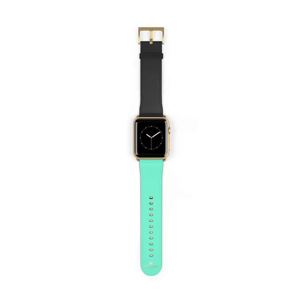 Dual Color Black & Light Blue 38mm/ 42mm Watch Band For Apple Watch- Made in USA
