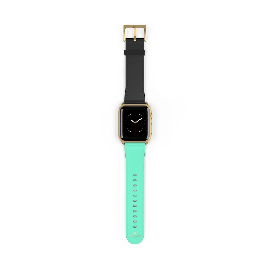 Dual Color Black & Light Blue 38mm/ 42mm Watch Band For Apple Watch- Made in USA
