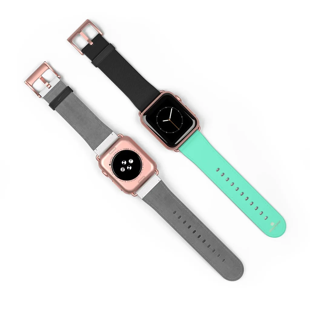 Dual Color Black & Light Blue 38mm/ 42mm Watch Band For Apple Watch- Made in USA