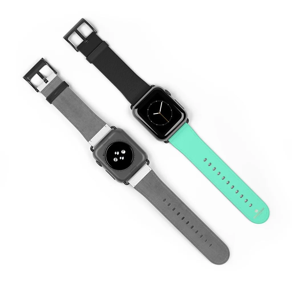 Dual Color Black & Light Blue 38mm/ 42mm Watch Band For Apple Watch- Made in USA